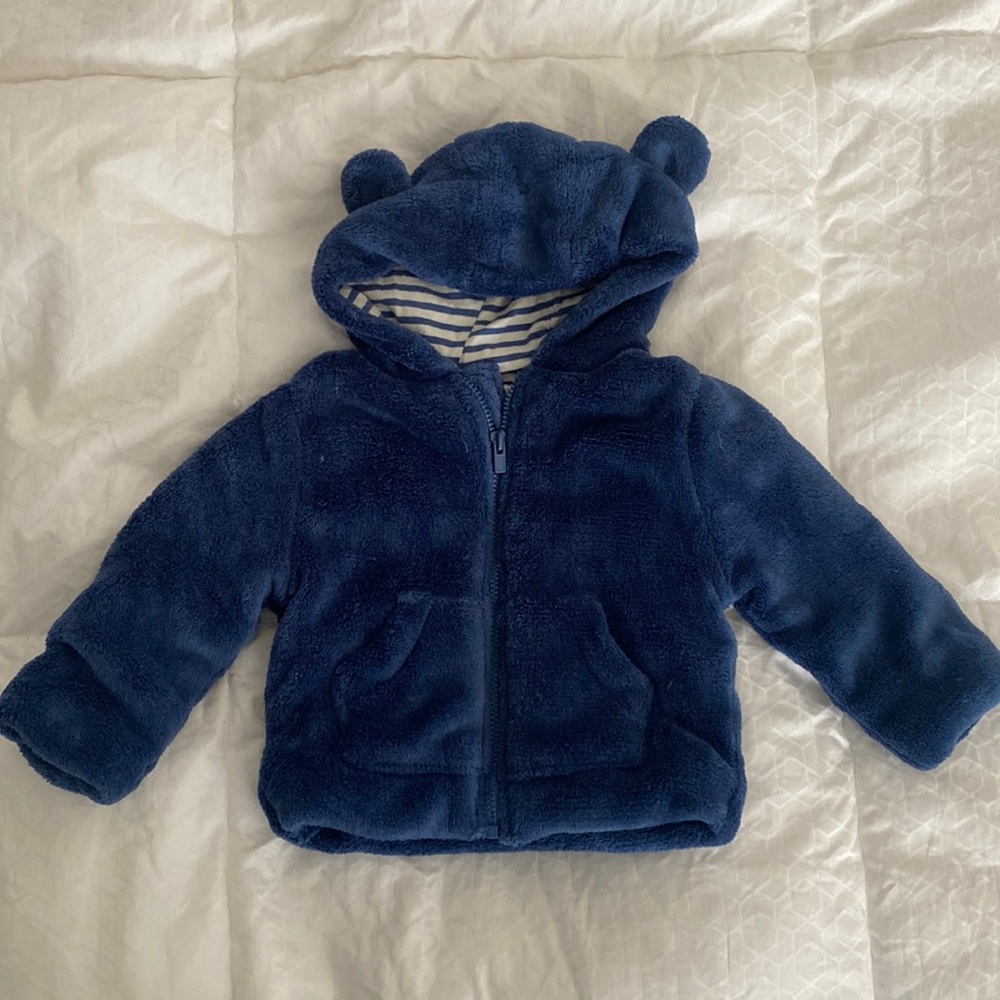 Koala baby zippered hoodie in blue; 6 months